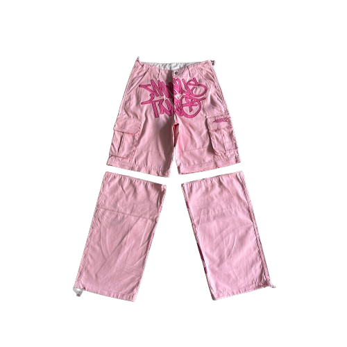 CARGO MINUS TWO   Detachable cargo pants-pink