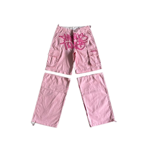 CARGO MINUS TWO   Detachable cargo pants-pink