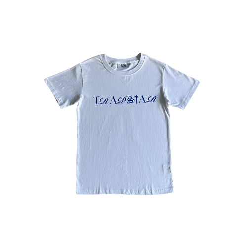 T-SHIRT TRAPSTAR script fade tee- WHITE/Blue