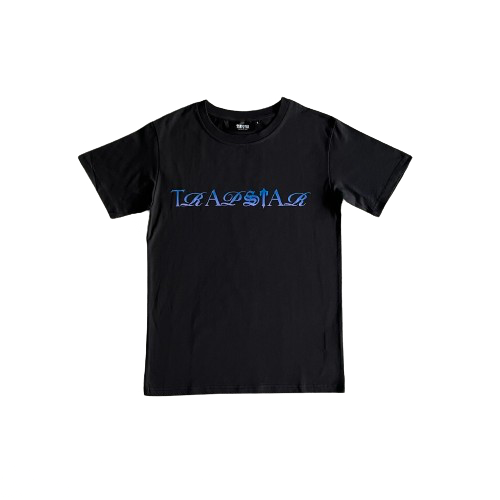 T-SHIRT TRAPSTAR script fade tee- Black/Blue