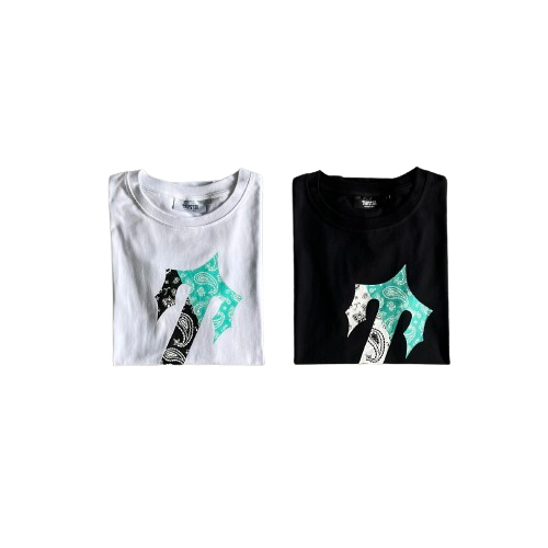 T-SHIRT TRAPSTAR irongate palsley tee- white/teal white