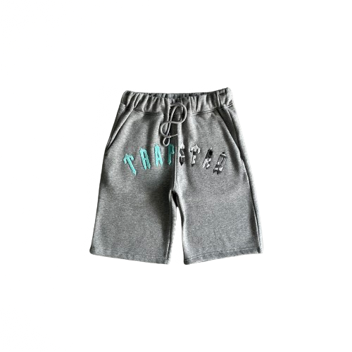 ENSEMBLE SHORT X T-SHIRT TRAPSTAR Irongate chenille arch short set - Grey/sea blue