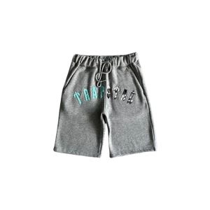 ENSEMBLE SHORT X T-SHIRT TRAPSTAR Irongate chenille arch short set - Grey/sea blue