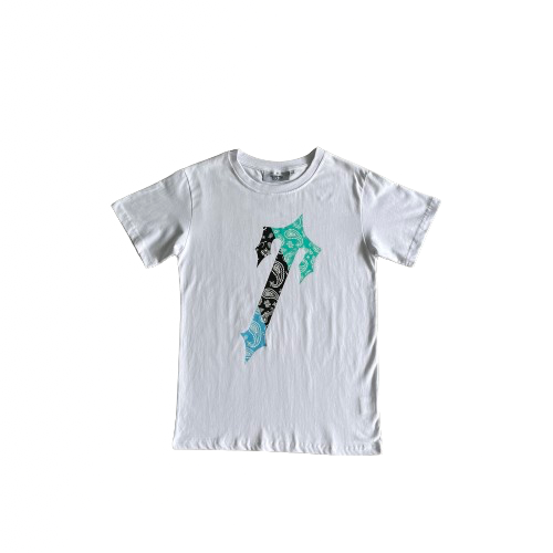 T-SHIRT TRAPSTAR irongate palsley tee- white/teal white