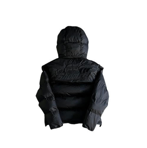 DOUDOUNE TRAPSTAR LONDON SHOOTERS  Detachable Hooded Puffer jacket -Triple black