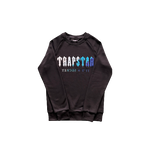 T-SHIRT MANCHE LONGUE TRAPSTAR - chenille décoded crewneck BLACK / BLUE