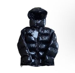 DOUDOUNE TRAPSTAR IRONGATE JACKET - Irongate Jacket Black Shiny Detachable Hood