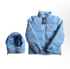 DOUDOUNE TRAPSTAR IRONGATE JACKET - DETACHABLE HOODED JACKET ICE BLUE