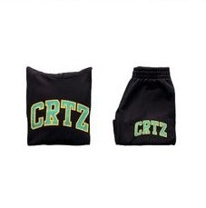 ENSEMBLE SHORT X HOODIE CORTEIZ - Black and green alphabet