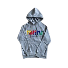 ENSEMBLE JOGGING TRAPSTAR - DECODED TRAPSTAR CHENILLE HOODIE GREY (RAINBOW)