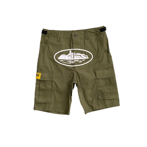 SHORT CARGO CORTEIZ MULA GUERILLAZ - GREEN ARMY/ WHITE