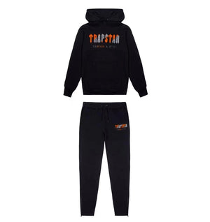 ENSEMBLE JOGGING TRAPSTAR CHENILLE DECODED HOODIE - BLACK/ORANGE