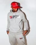 ENSEMBLE JOGGING TRAPSTAR -TRAPSTAR CHENILLE DECODED HOODIE GREY - ( RED MOODS)